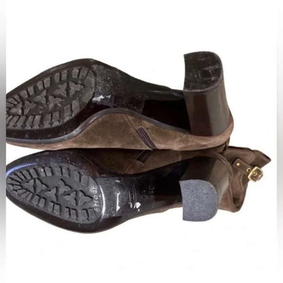 Coach Robynn Suede Mid-Calf Heel Boots Brown - Picture 5 of 6